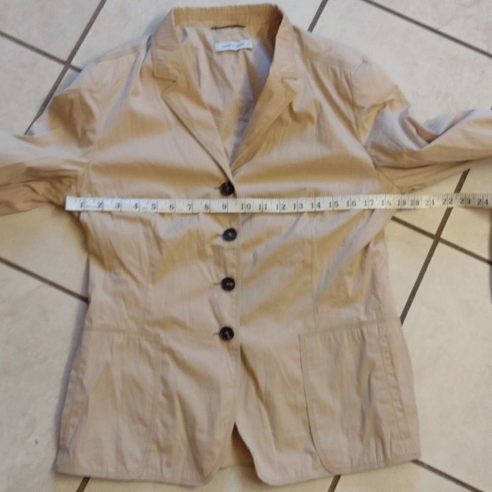 Rene Lezard cotton blend fitted blazer jacket cream color with buttons size 6 - Picture 8 of 10